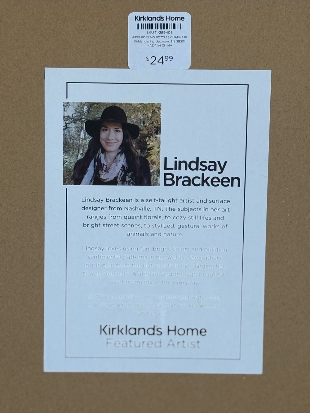 Kirklands "Champagne Bottle Painting" by Lindsay Brackeen - Picture 3 of 3
